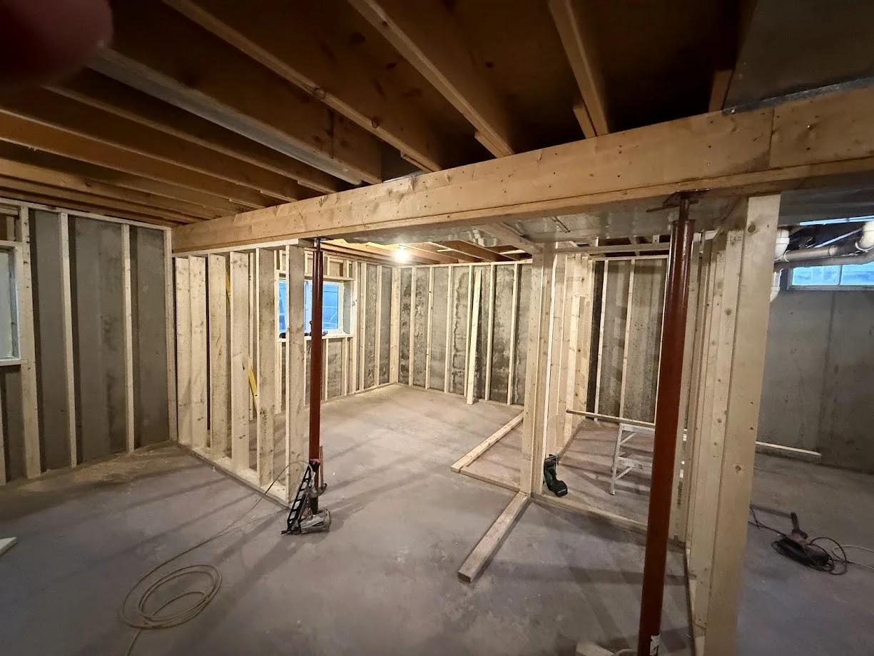 Basement framing by Pekol Builders